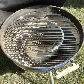 JCLMER built-in capability supports smoking chips and extra charcoal without removing the grate