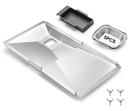 JCLMER universal grease tray with adjustable length for a precise grill fit