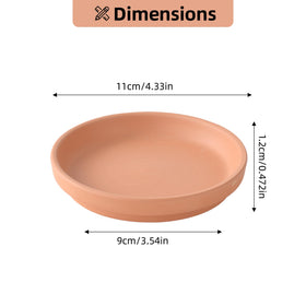 JCOHOY terracotta saucer top-down view fits 3–4 inch pots.