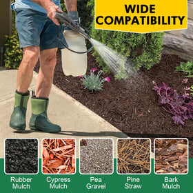 JDiction Rubber Mulch Stabilizer bonds rubber mulch securely for long-lasting visuals