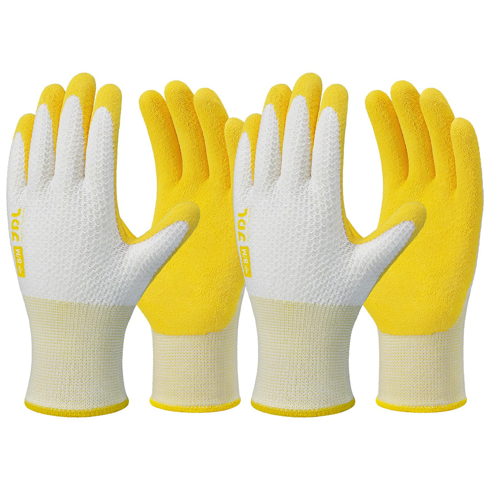 JDL gardening gloves for women in blue with breathable fabric for comfort during planting.