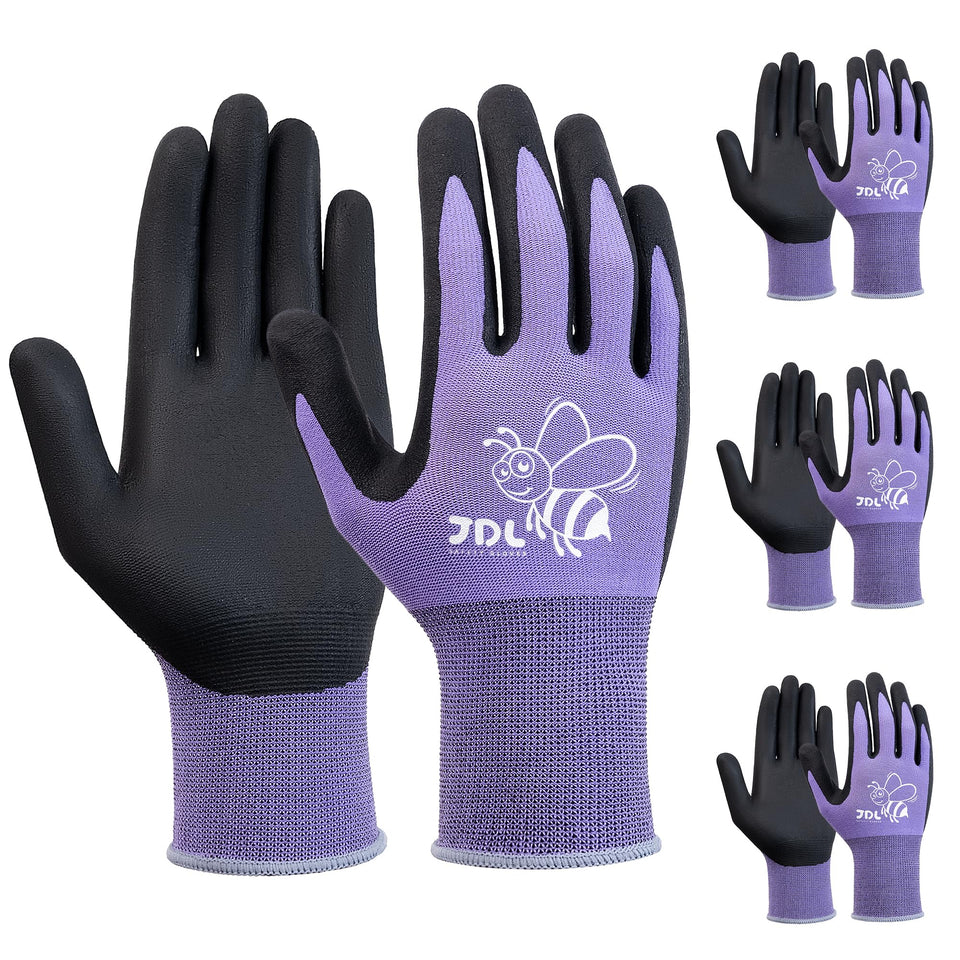 JDL women's gardening gloves showing ergonomic fit for comfortable grip