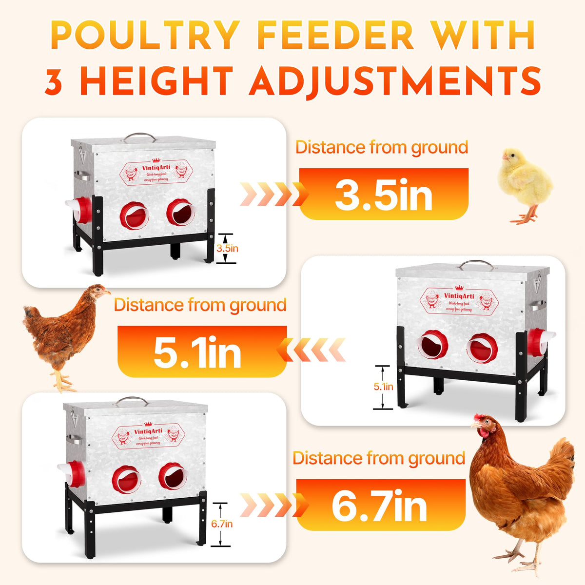 Jdooqee automatic feeder close up shows locking lid and pest deterrence.