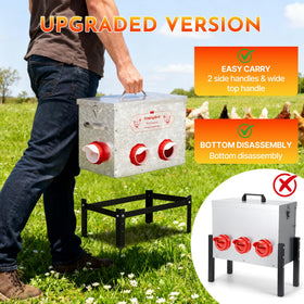 Jdooqee adjustable legs help level the feeder on uneven ground.