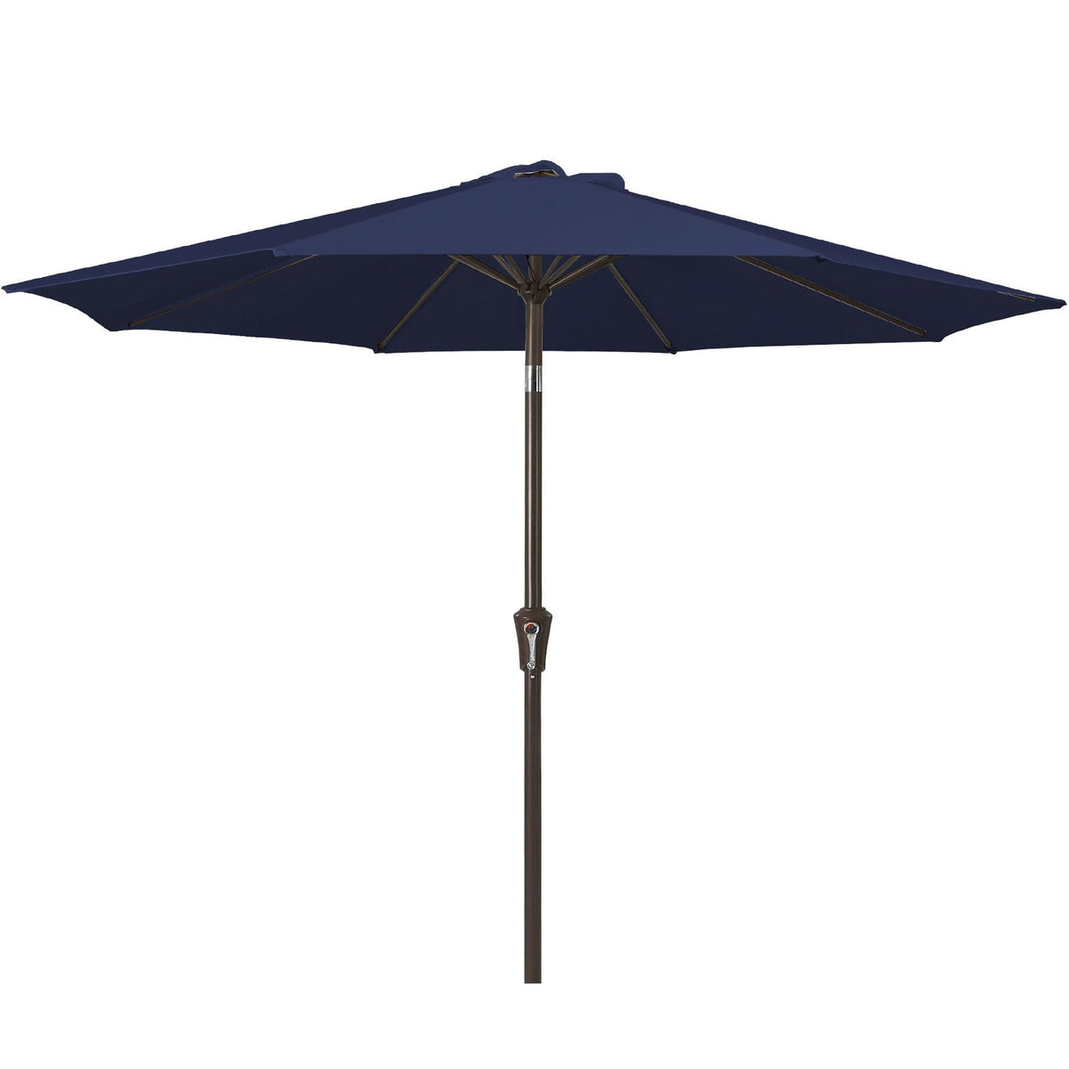 JEAREY 10ft patio umbrella fully opened, providing ample shade for outdoor dining