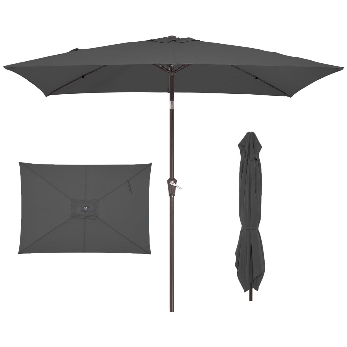 JEAREY 6.5x10 rectangle umbrella delivers wide shade for outdoor dining.