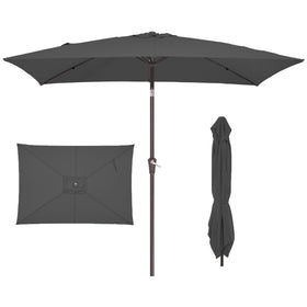 JEAREY 6.5x10 rectangle umbrella delivers wide shade for outdoor dining.