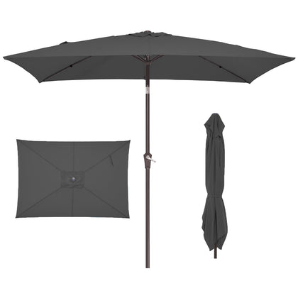 JEAREY 6.5x10 rectangle umbrella delivers wide shade for outdoor dining.