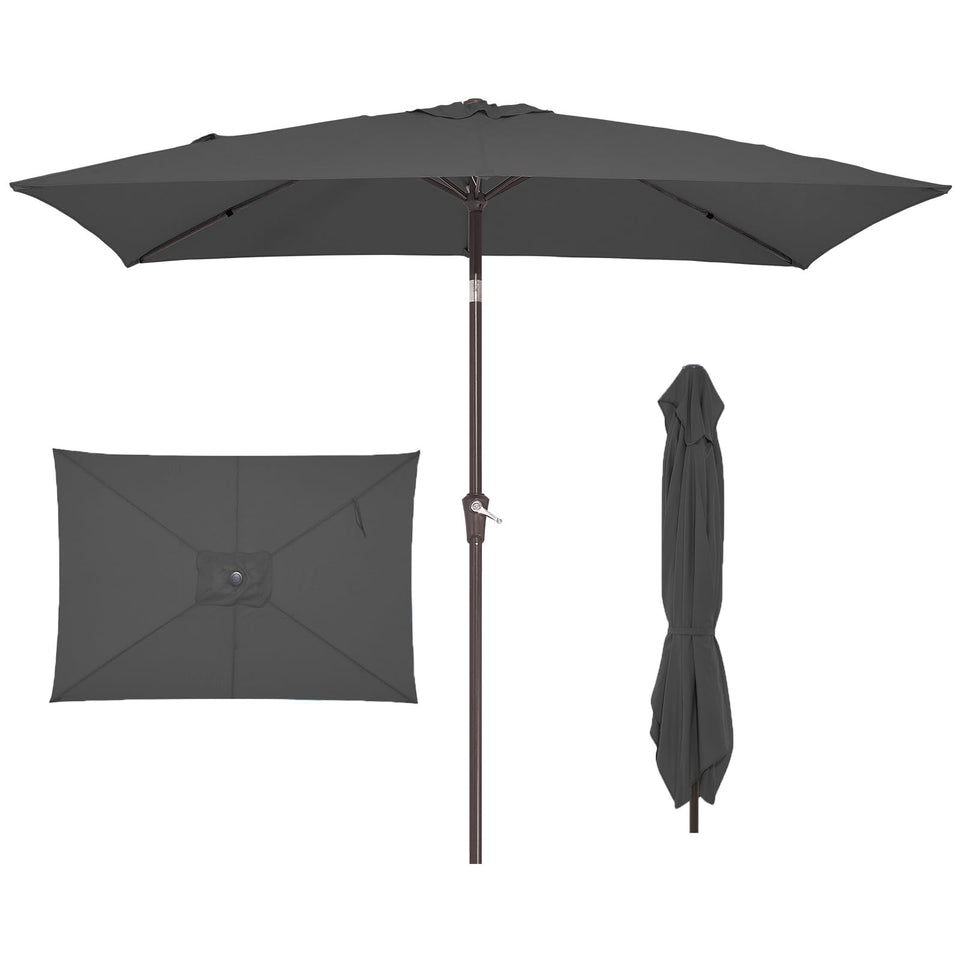 JEAREY 6.5x10 rectangle umbrella delivers wide shade for outdoor dining.
