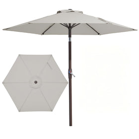 JEAREY 7.5 ft patio umbrella canopy provides wide shade cover for seating