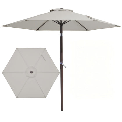 JEAREY 7.5 ft patio umbrella canopy provides wide shade cover for seating