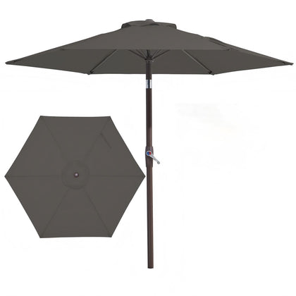 JEAREY 7.5ft gray patio umbrella with crank tilt provides easy shade.
