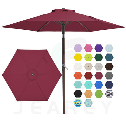 JEAREY 7.5ft canopy top view shows wide shade for outdoor dining
