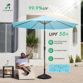JEAREY 8-rib iron frame enhances stability in windy spaces.