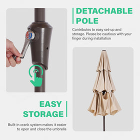 JEAREY 8-rib frame provides sturdy shade in wind