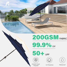 JEAREY 9-foot diameter shade fits tables and chairs.