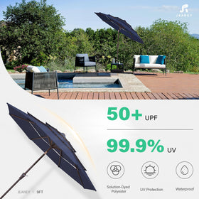 JEAREY 9ft umbrella ideal for decks yards and poolside seating.