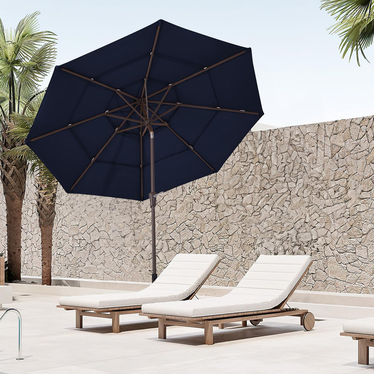 JEAREY umbrella with UV protection coating helps maintain color.
