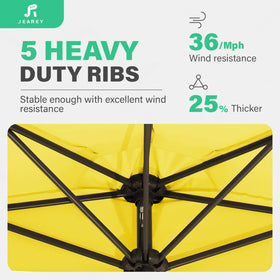 Close-up of JEAREY 5 ribs frame offering sturdy support.