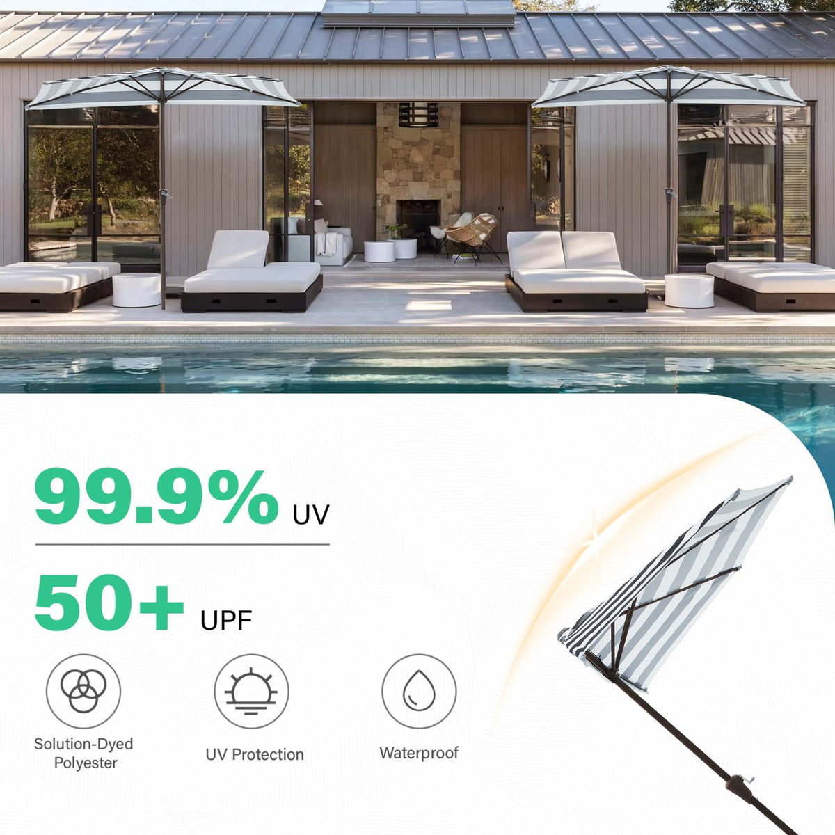 JEAREY 5 ribs closeup underlines durable frame for windy outdoor use
