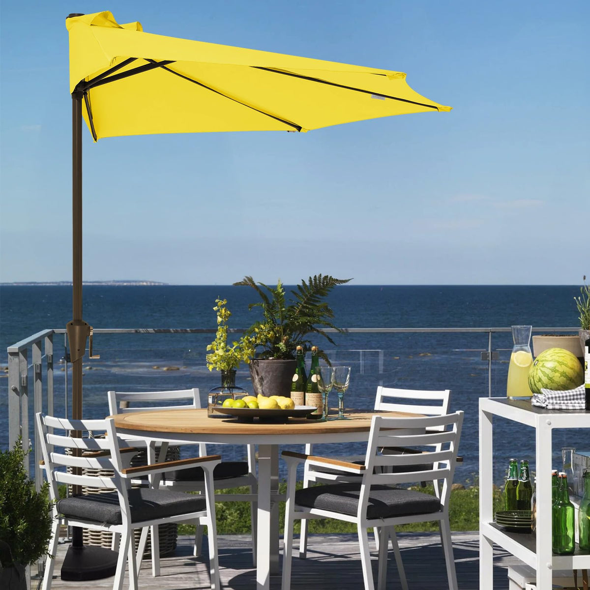JEAREY half umbrella crank handle enables easy tilting and operation.