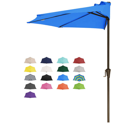JEAREY 9ft half umbrella frame with 5 ribs for durability in outdoor shade.