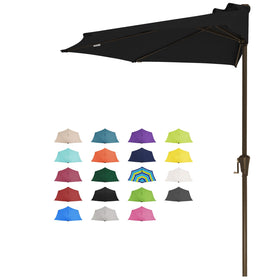 JEAREY 9ft half umbrella frame shows durable construction for stable shade