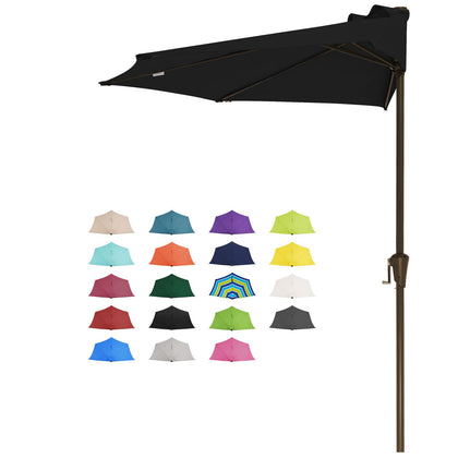 JEAREY 9ft half umbrella frame shows durable construction for stable shade