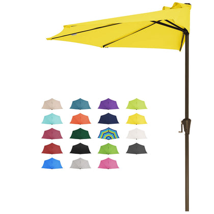 JEAREY 9ft half umbrella in a sunny patio provides shaded comfort.
