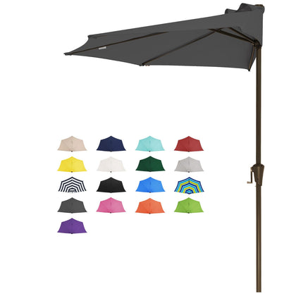 JEAREY 9ft half umbrella with strong frame provides stable shade.