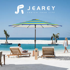 JEAREY 8-rib sturdy frame enhancing umbrella stability in wind