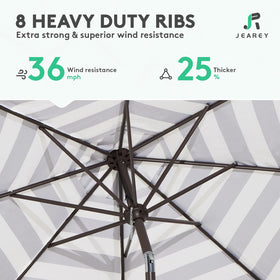 JEAREY 9ft umbrella double-layer vent improves wind comfort and stability