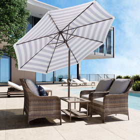 JEAREY 9ft umbrella powder-coated pole resists rust for longevity