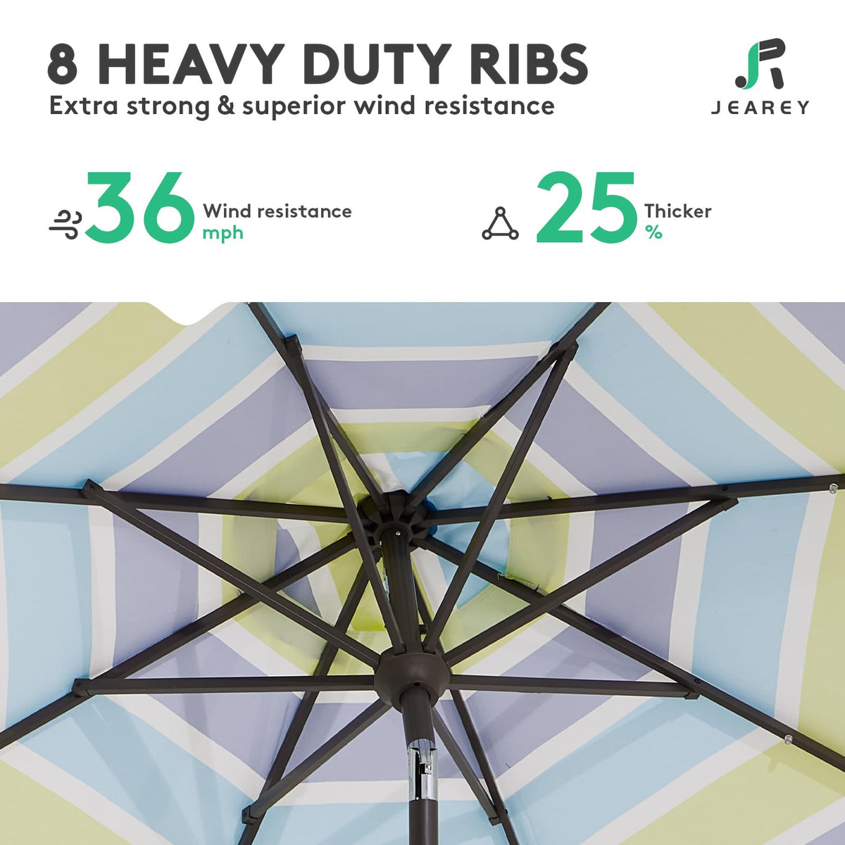 JEAREY powder-coated pole resisting rust for year-round use