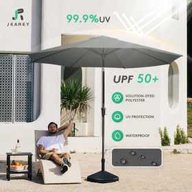 JEAREY 9ft umbrella push-button tilt for quick, adjustable sun protection