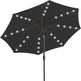 JEAREY 9ft umbrella with solar lights brightens outdoor evenings.