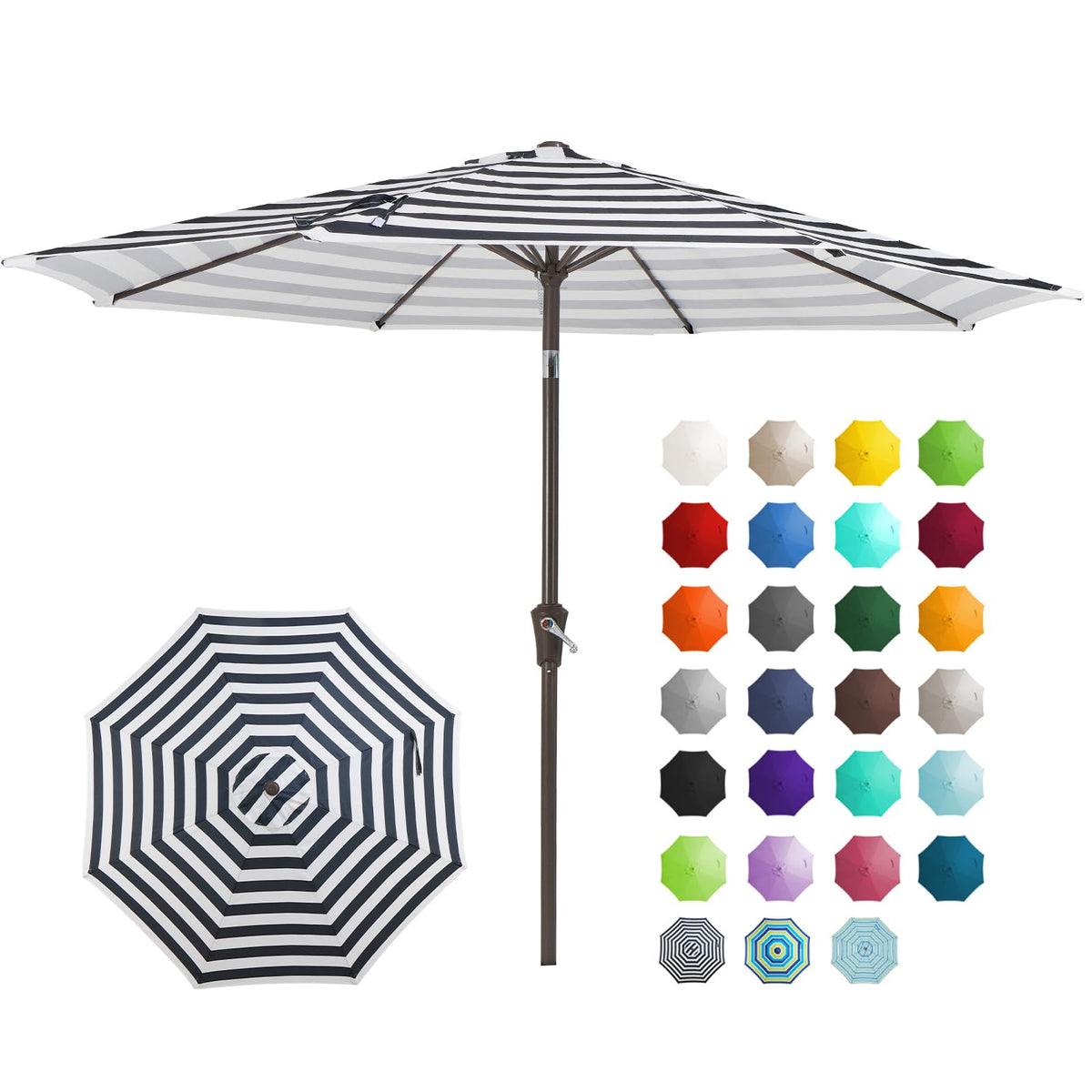 JEAREY 9ft outdoor umbrella tilt crank offers flexible shade on a sunny deck