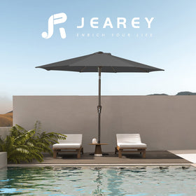 JEAREY 9ft umbrella waterproof fabric resists rain while keeping shade comfortable