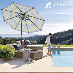 JEAREY water-resistant fabric shading a dining set outdoors