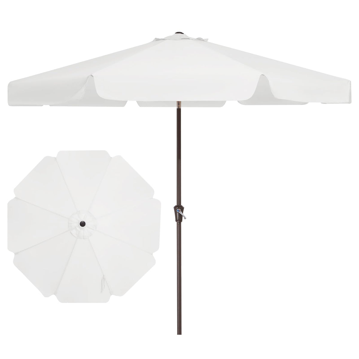 JEAREY 9ft patio umbrella top view showing broad shade coverage.