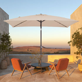 JEAREY sturdy cast-iron frame supports stable shade outdoors.