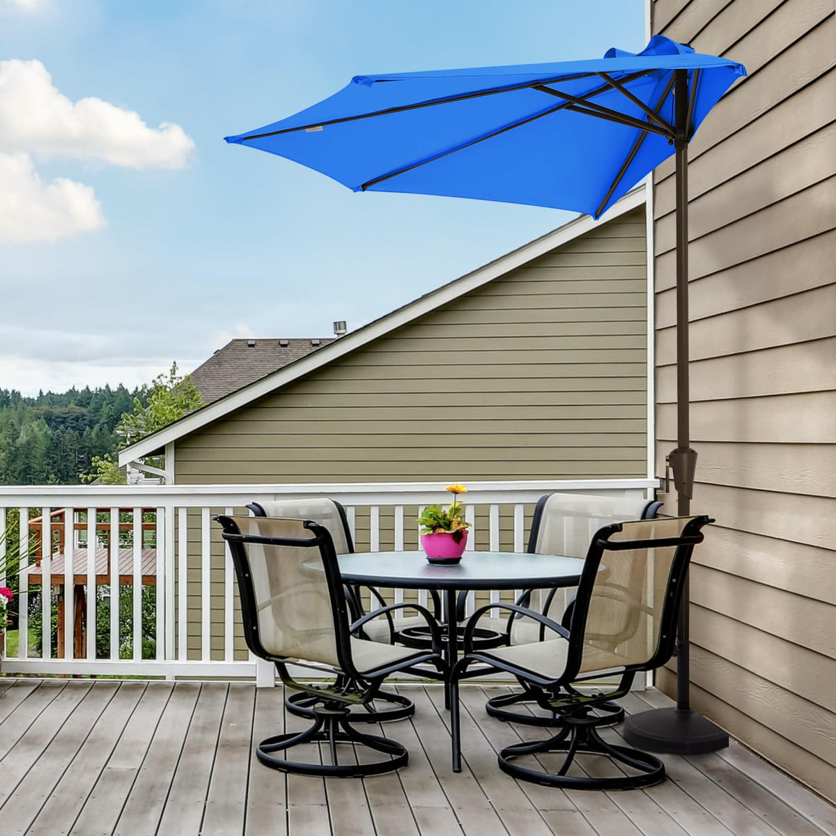 JEAREY compact design fits balconies, decks and poolside spaces.