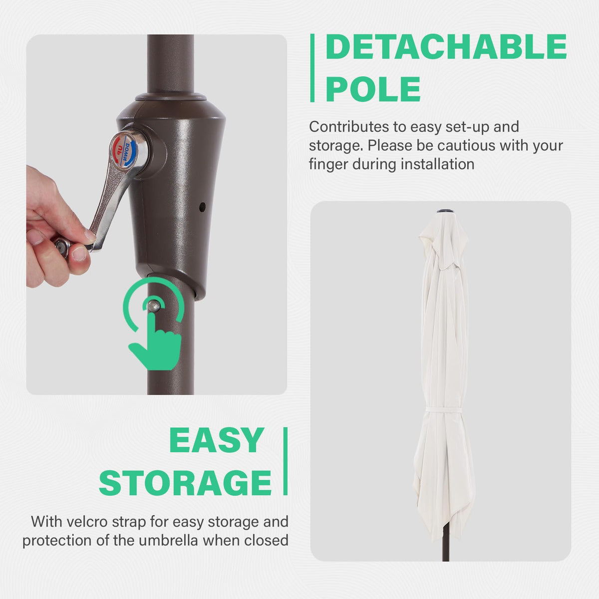 JEAREY crank-tilt design allows easy angle adjustments.