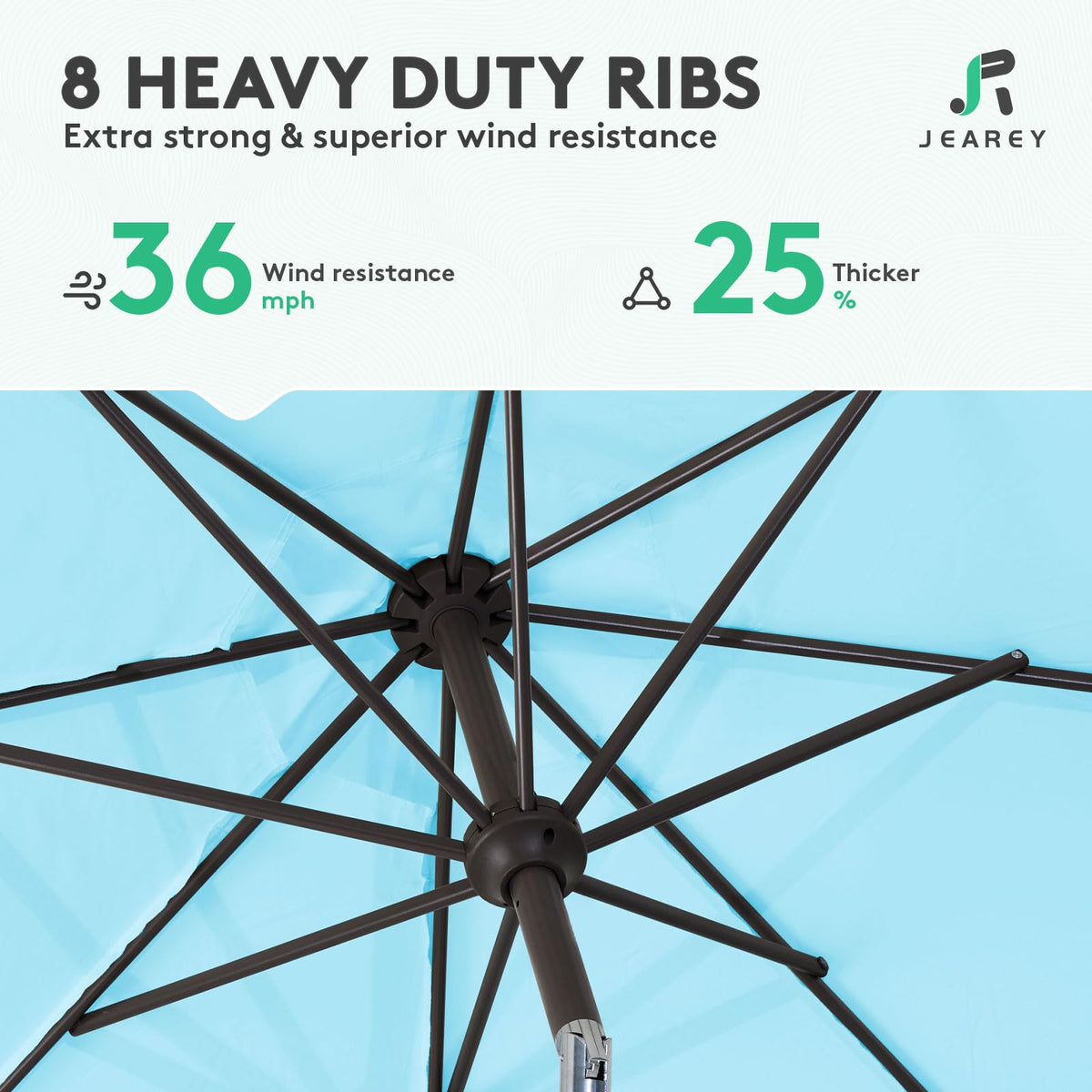 JEAREY detachable pole enables simple setup and compact storage.