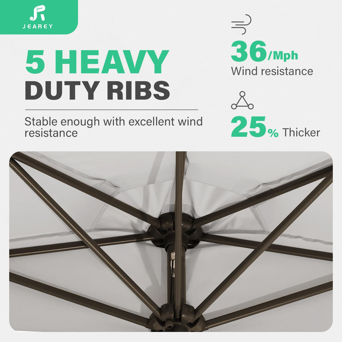 JEAREY double-layer vented canopy improves airflow under shade