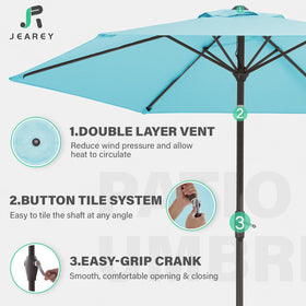 Durable fabric from JEAREY shields against sun while resisting water exposure.