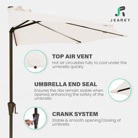 JEAREY five-rib iron frame provides sturdy support