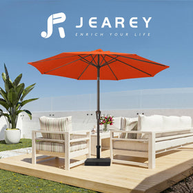 JEAREY fully opened umbrella showcases expansive shade for large outdoor setups