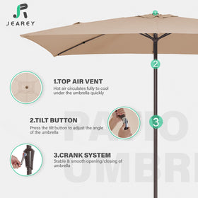 JEAREY integrated ribs keep the umbrella compact for storage.