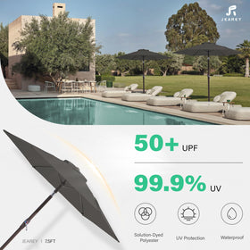 JEAREY iron pole and six ribs deliver durable support.